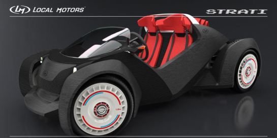Design italien, moteur français, conception américaine : voici la Strati, la première voiture imprimée en 3D. Photo : Local Motors